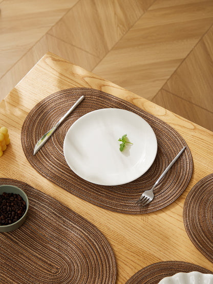 Oval Rope Cotton Placemats 4PCS NonSlip Braided Table Mats Set For Kitchen  Dining Room Decor 3
