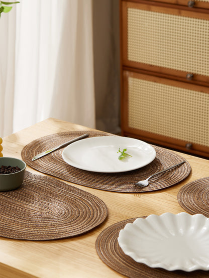 Oval Rope Cotton Placemats 4PCS NonSlip Braided Table Mats Set For Kitchen  Dining Room Decor 5