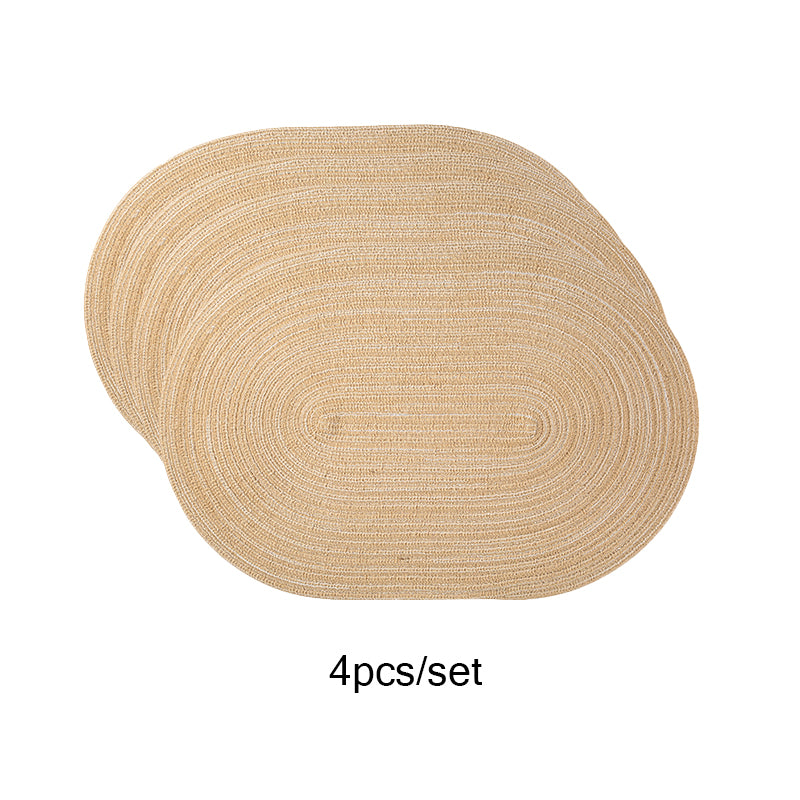 Oval Rope Cotton Placemats 4PCS NonSlip Braided Table Mats Set For Kitchen  Dining Room Decor 8