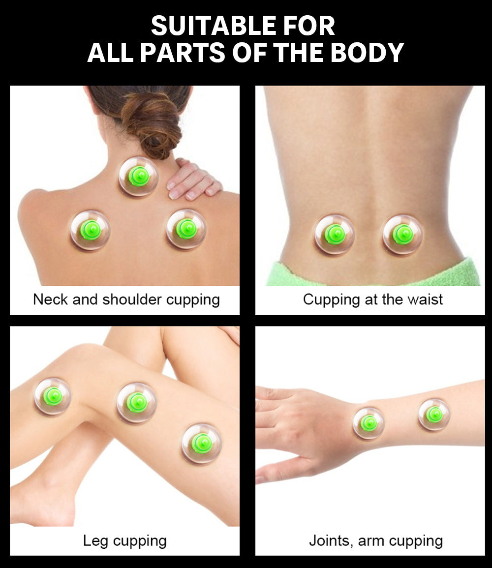 Vacuum Cupping Sets with Pumping Gun Back Massage Body Cup for Detox, Anti-Cellulite & Healthy Care
