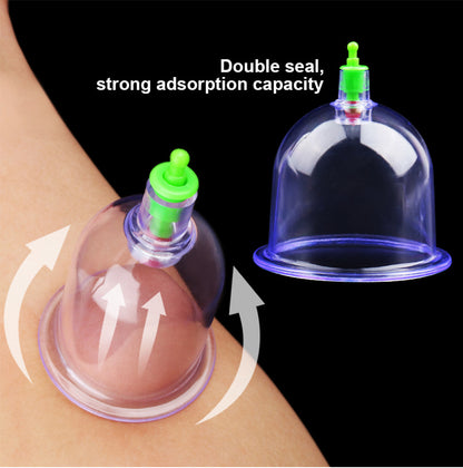 Vacuum Cupping Sets with Pumping Gun Back Massage Body Cup for Detox, Anti-Cellulite & Healthy Care