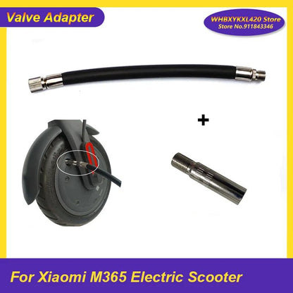 Valve Adapter Air Pump Extended Nozzle Hose for Xiaomi M365 Electric Scooter, Copper Valve Tire Inflation Accessory