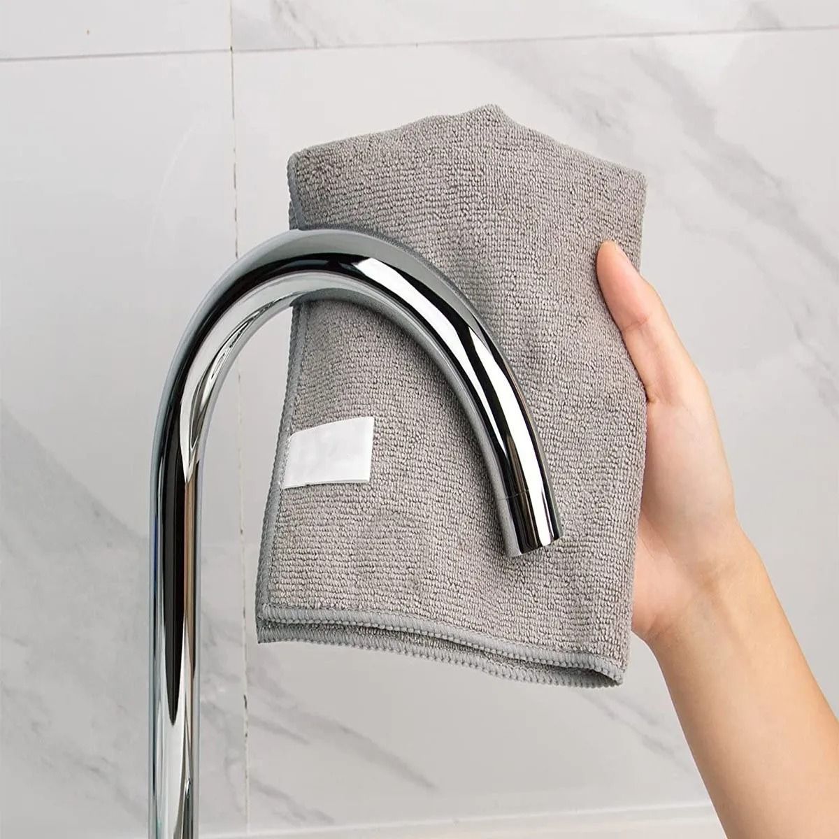 Ultra-Fine Fiber Kitchen Towel Set, Light Gray, Super Absorbent & Stain-Removing Cleaning Cloths