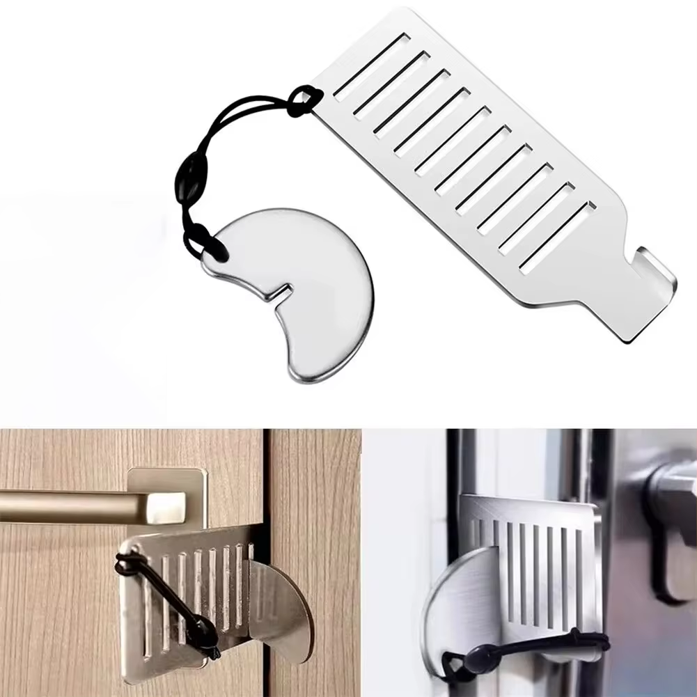Stainless Steel Door Lock Stopper AntiTheft Security Blocker For Home Privacy Hotel  Travel Safety 1
