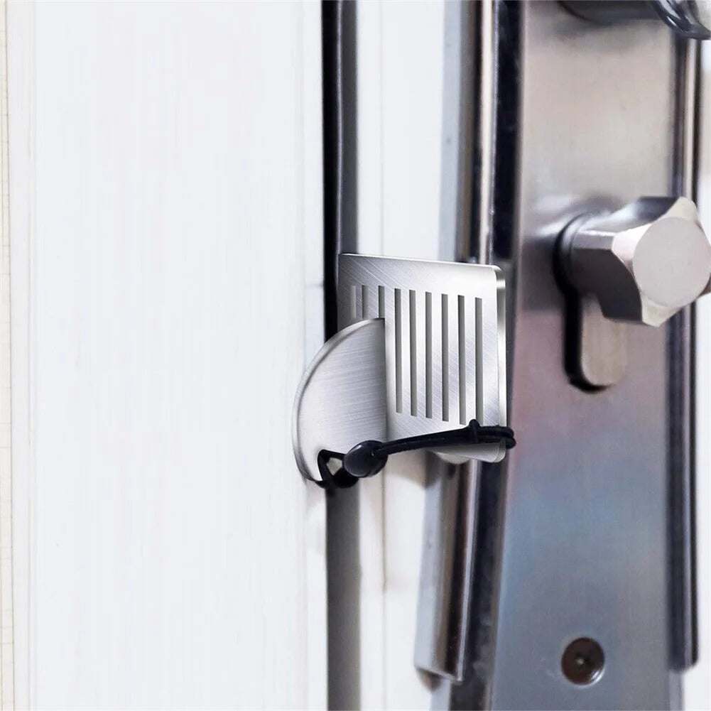 Stainless Steel Door Lock Stopper, Anti-Theft Security Blocker for Home Privacy, Hotel & Travel Safety