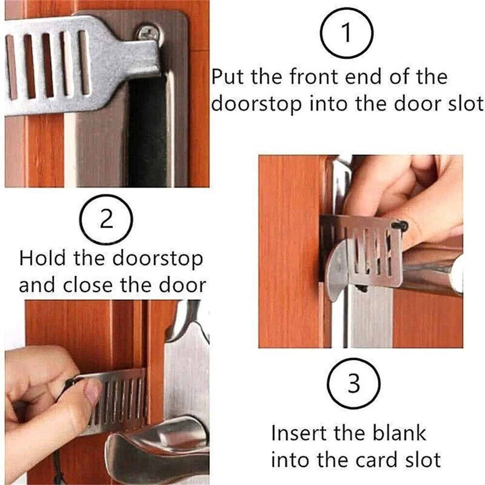 Stainless Steel Door Lock Stopper AntiTheft Security Blocker For Home Privacy Hotel  Travel Safety 2