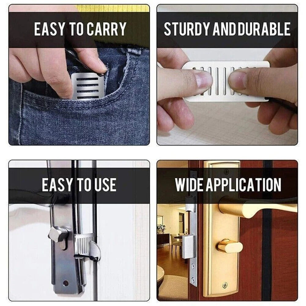 Stainless Steel Door Lock Stopper AntiTheft Security Blocker For Home Privacy Hotel  Travel Safety 3
