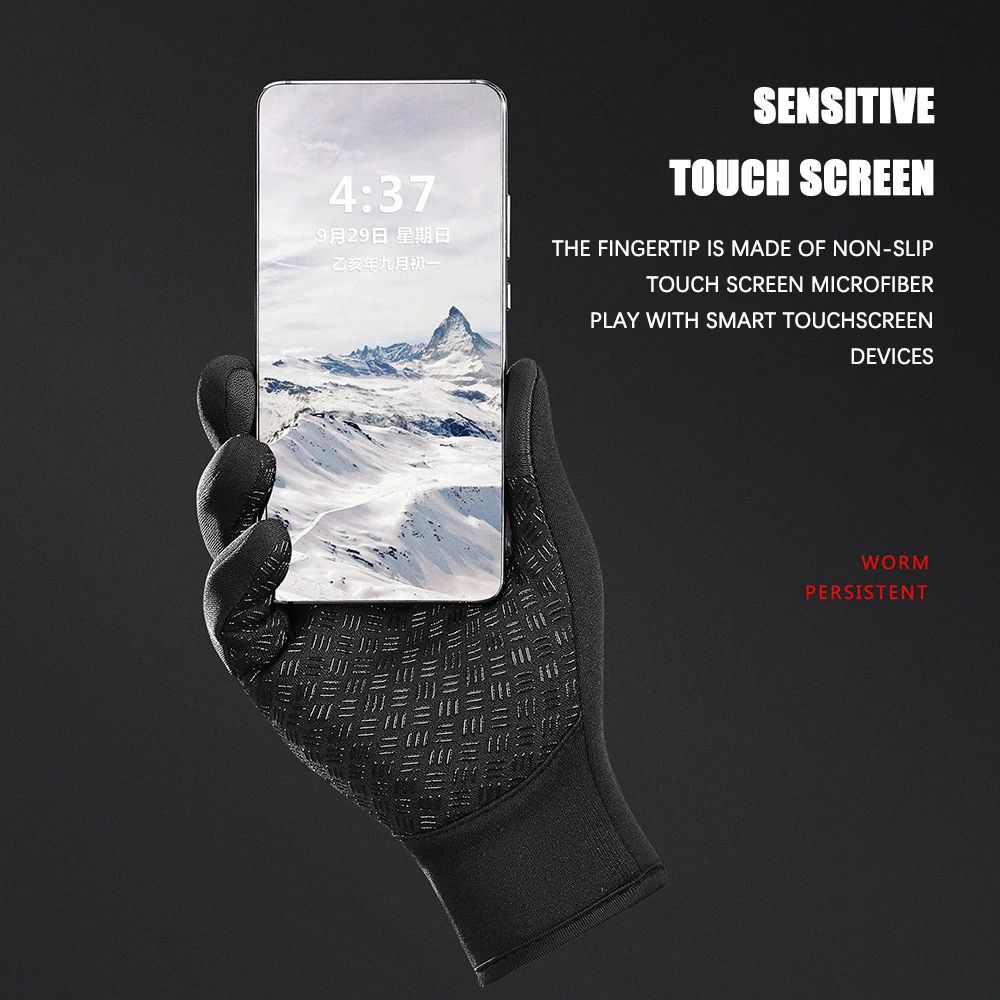 Winter Warm Men  Women Touchscreen Gloves Splash Proof Outdoor Sport Skiing Cycling Fishing Nonslip 2