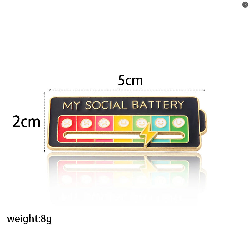 Emotional Expression Brooches 7 Mood Sliding Pins For Women Men Alloy Social Battery Badge For Jack 9
