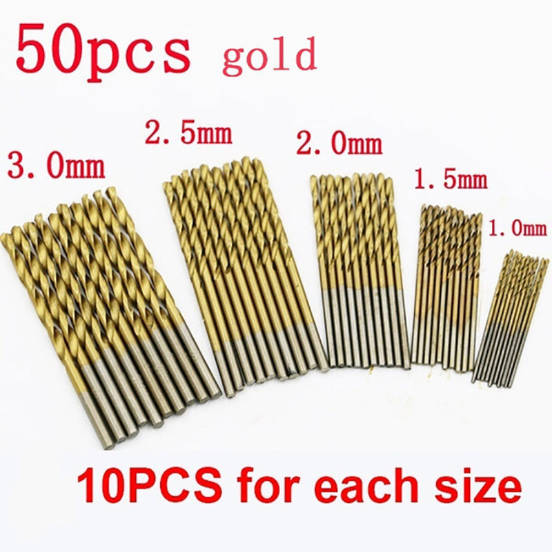 Professional 50 100PCS HSS Drill Bit Set Titanium Coated 1 3mm Precision Bits For DIY Engineering   2