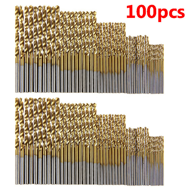 Professional 50 100PCS HSS Drill Bit Set Titanium Coated 1 3mm Precision Bits For DIY Engineering   6