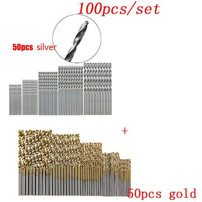 Professional 50 100PCS HSS Drill Bit Set Titanium Coated 1 3mm Precision Bits For DIY Engineering   9