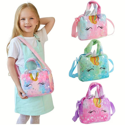 Sweet Unicorn Handbag for Girls, Lovely Kids Crossbody Bag, Cute Small Purse Gift for Little Girls