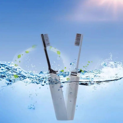 Portable Compact Charcoal Folding Toothbrush Travel-Friendly & Eco-Friendly Teethbrush for Camping & Hiking