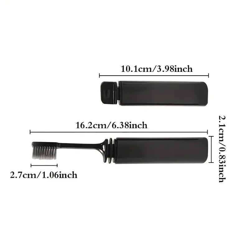 Portable Compact Charcoal Folding Toothbrush Travel-Friendly & Eco-Friendly Teethbrush for Camping & Hiking