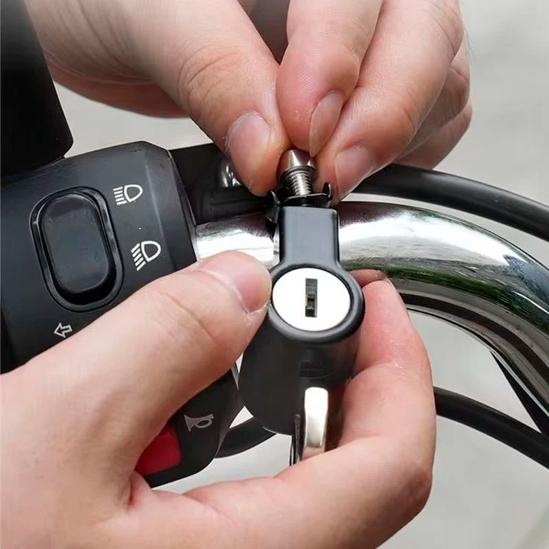 Multi Function Electric Bicycle Helmet Lock And Battery Motorcycle Wire Rope Hat Lock Universal Ant 2
