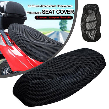 Motorcycle 3D Mesh Seat Cover, Anti-Slip, Breathable Scooter & Bike Seat Cushion for Summer Comfort