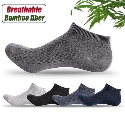 Men Bamboo Fiber Ankle Socks High Quality Breathable Deodorant Casual Socks Antibacterial Fabric Socks