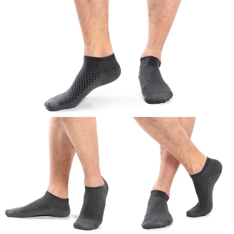 Men Bamboo Fiber Ankle Socks High Quality Breathable Deodorant Casual Socks Antibacterial Fabric So 3