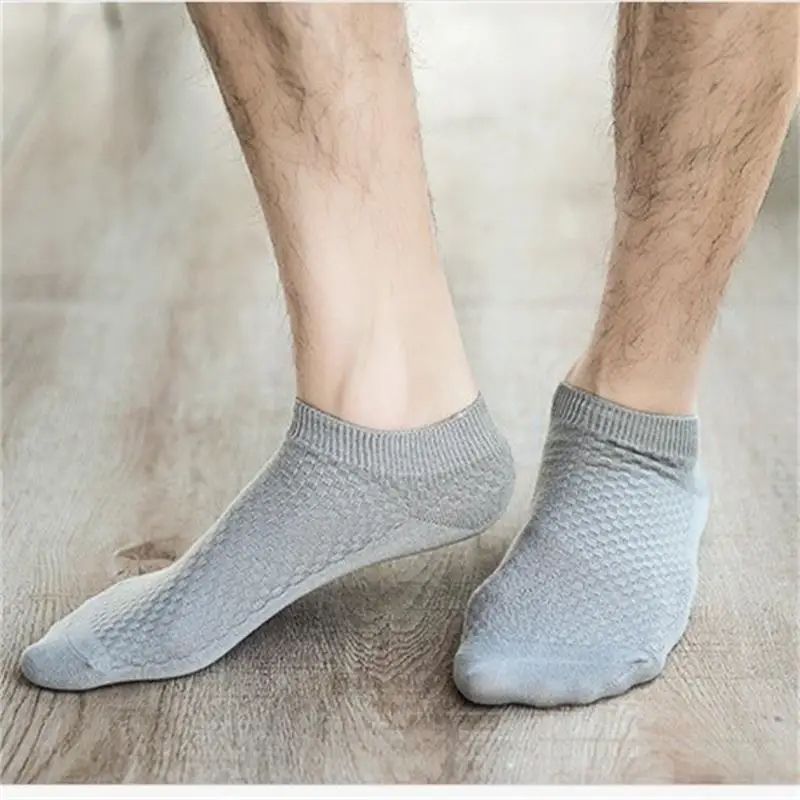 Men Bamboo Fiber Ankle Socks High Quality Breathable Deodorant Casual Socks Antibacterial Fabric So 4