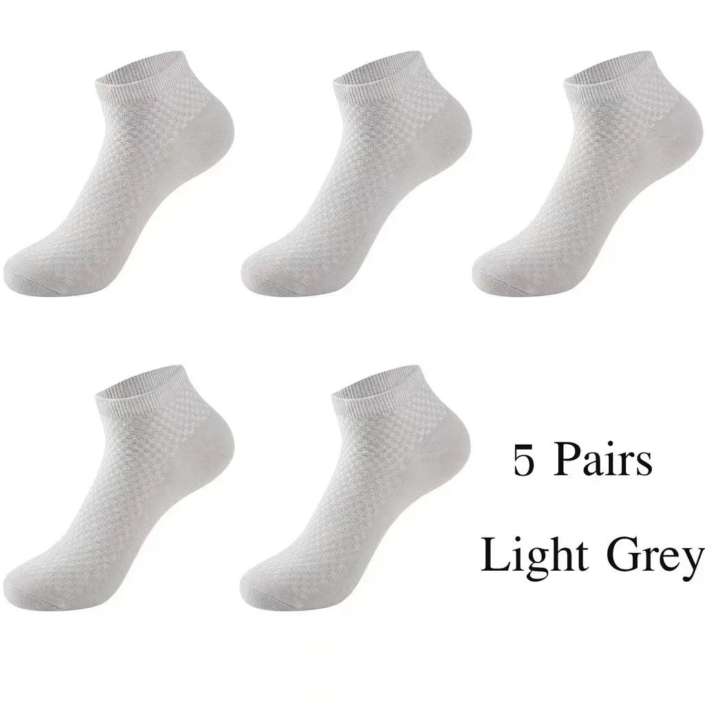 Men Bamboo Fiber Ankle Socks High Quality Breathable Deodorant Casual Socks Antibacterial Fabric So 9