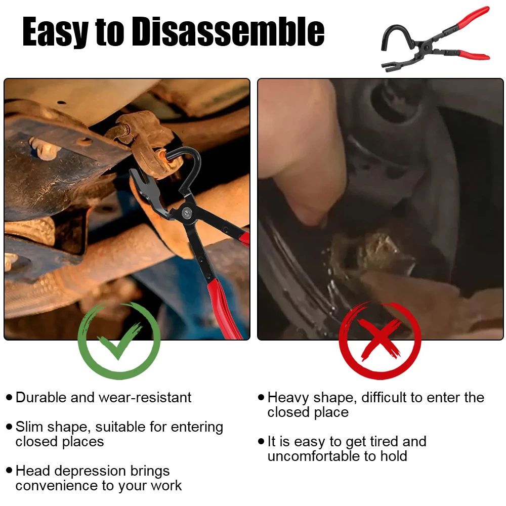 Exhaust Hanger Removal Tool Heavy Duty Plier For Car Exhaust Pipe Rubber Pad Gasket Removal Garage  4