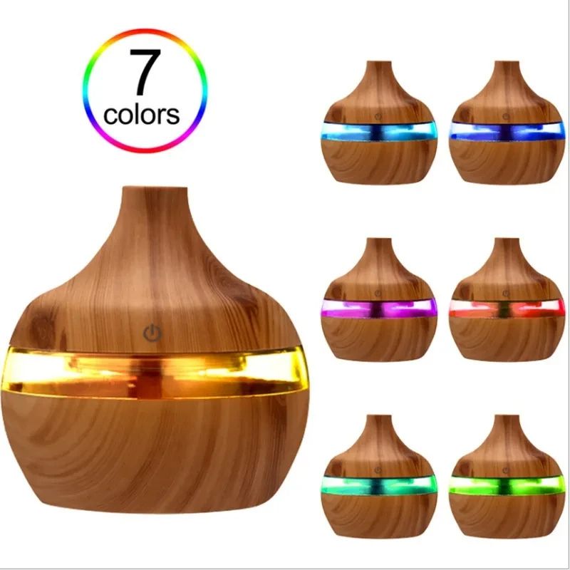 Ultrasonic Wood Grain Humidifier Electric Aroma Air Diffuser, Essential Oil Cool Mist Maker for Home & Office Use