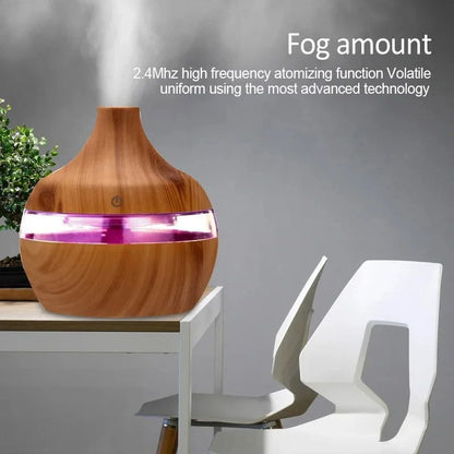 Ultrasonic Wood Grain Humidifier Electric Aroma Air Diffuser Essential Oil Cool Mist Maker For Home 1