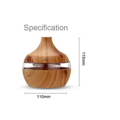 Ultrasonic Wood Grain Humidifier Electric Aroma Air Diffuser Essential Oil Cool Mist Maker For Home 4