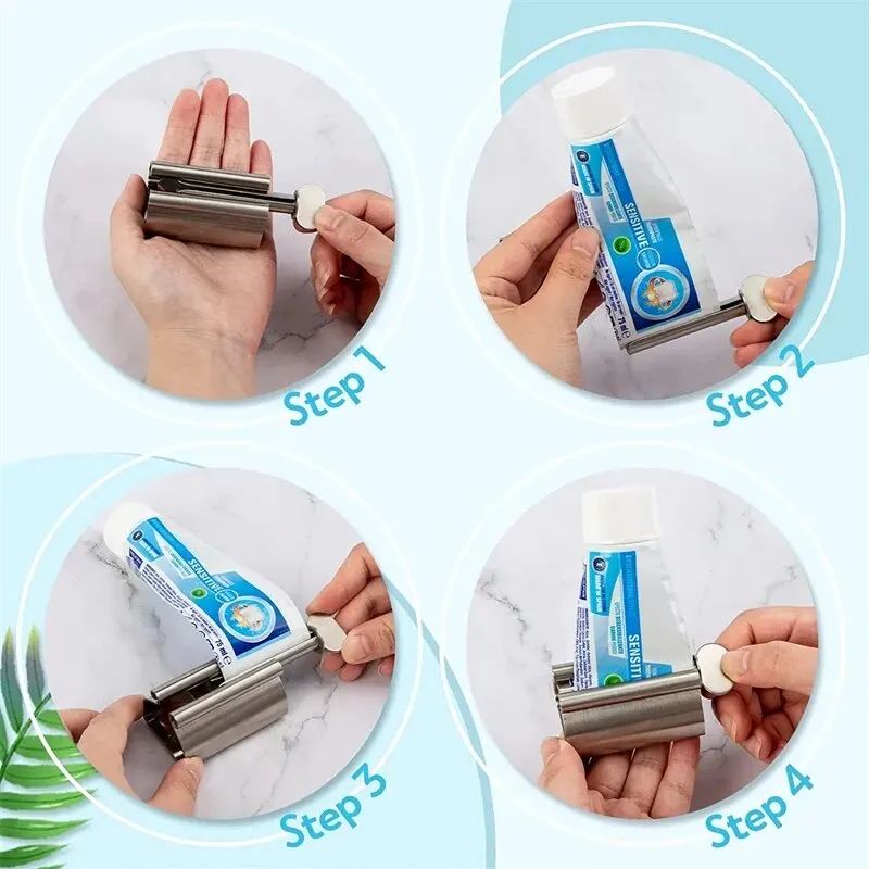 Stainless Steel Wringer Roller Rotating Dispenser For Ointments Cosmetics  Toothpaste MultiPurpose  4