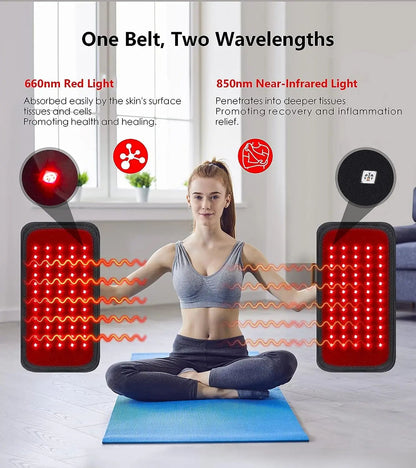 Red Light Therapy Belt Infrared Slimming Heat Pad Waist Wrap For Fat Loss Pain Relief Joints Full B 4