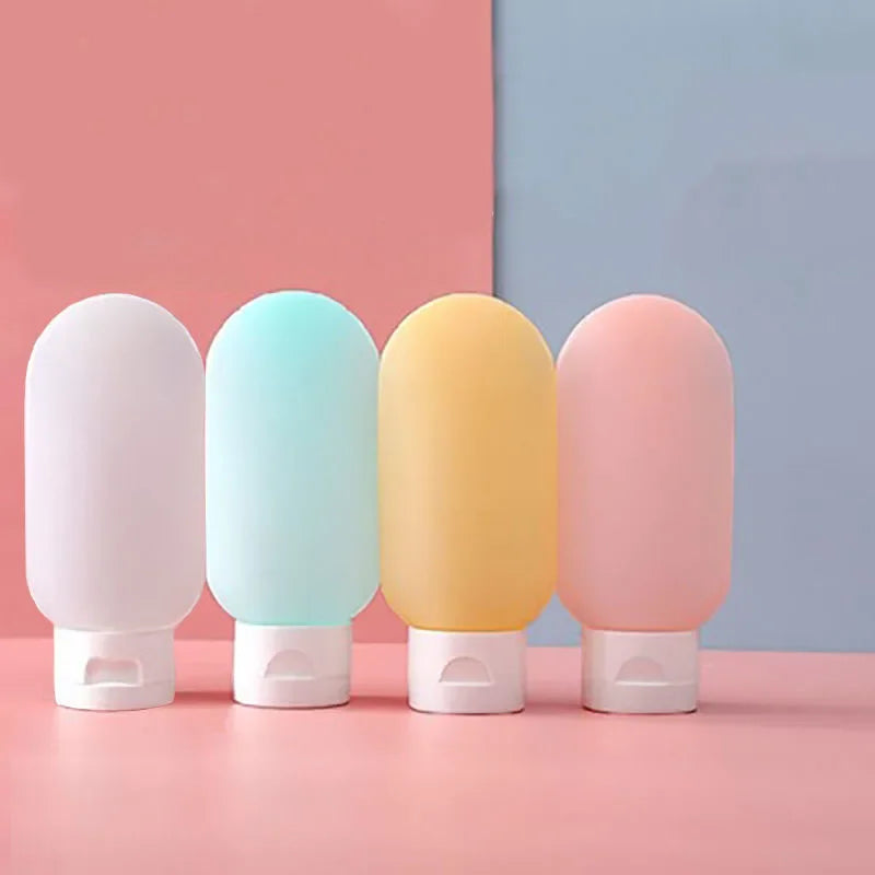 Refillable Bottle, Soft Silicone Lotion Container, Squeeze Tube Empty Bottle for Travel Shampoo & Toiletries