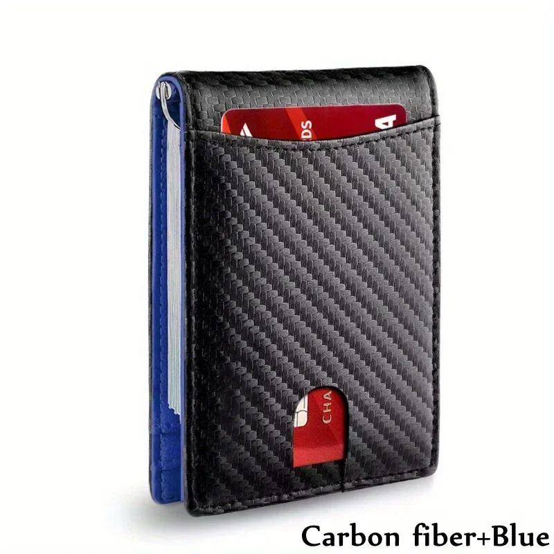 Synthetic Leather Slim Smart Wallet For Men RFID Blocking Credit Card Holder With Money Clip Thin M 7