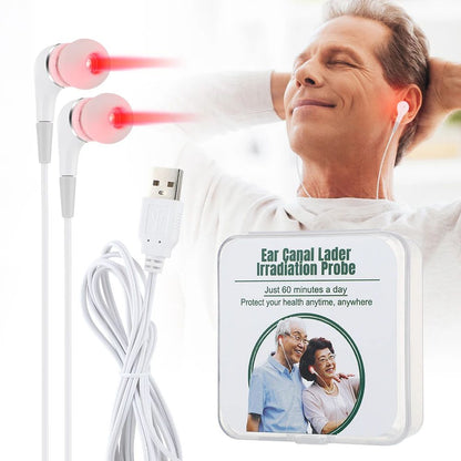 Tinnitus Ear Laser Therapy Device, LLLT Irradiation Laser Physiotherapy Earplug for Otitis Media, Deafness, Diabetes
