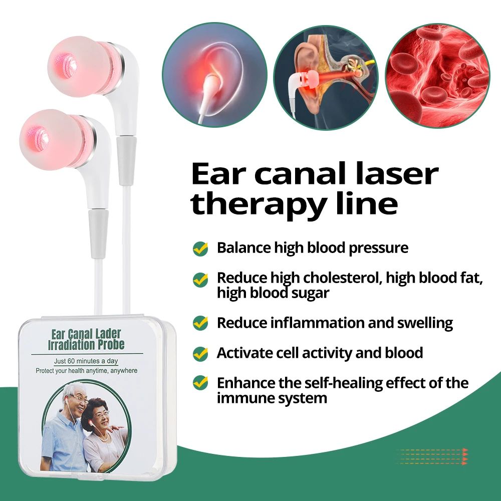 Tinnitus Ear Laser Therapy Device LLLT Irradiation Laser Physiotherapy Earplug For Otitis Media Dea 2