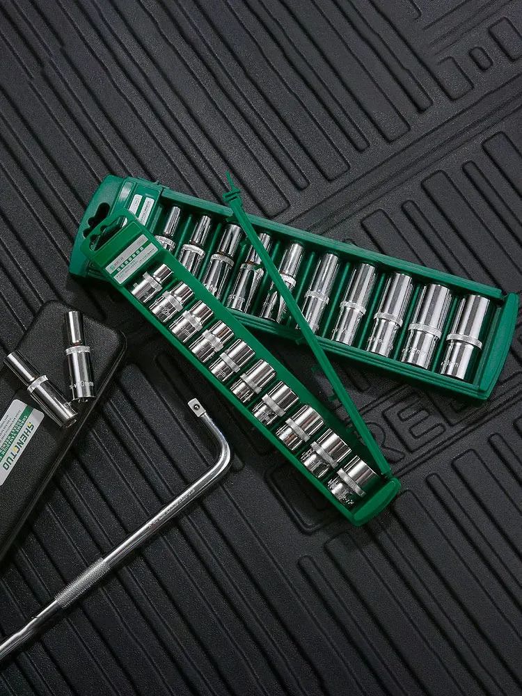 Hex Socket Wrench Head Set For Ratchet  Drive Short  Deep Sockets With Nut Driver Sleeve Spanner An 1