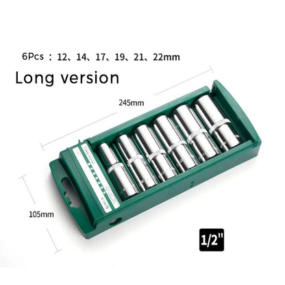 Hex Socket Wrench Head Set For Ratchet  Drive Short  Deep Sockets With Nut Driver Sleeve Spanner An 7