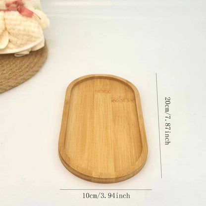 Multi Use Bamboo Tray SetWooden Saucer For Flower PotsCoffee Cups  Kitchen DecorEco Friendly Coaste 5