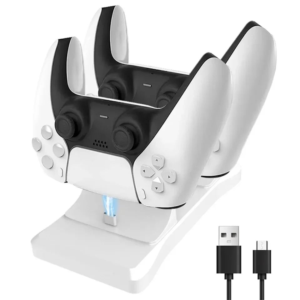 GAMINJA Dual Controller Charging Stand for PlayStation, Fast Controller Charger Station with AC Adapter