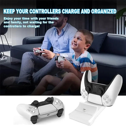 GAMINJA Dual Controller Charging Stand For PlayStation Fast Controller Charger Station With AC Adap 1