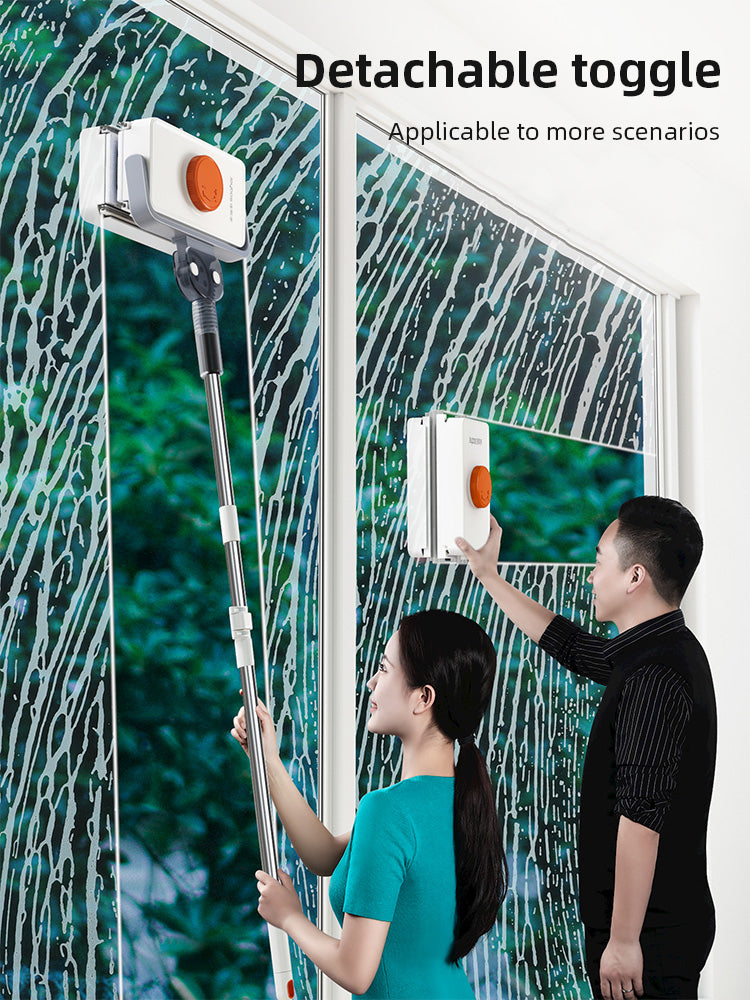 Professional Magnetic Home Window Cleaner Brush Double with Telescopic Rod, Super Strong Magnetic Glass Cleaning Tool