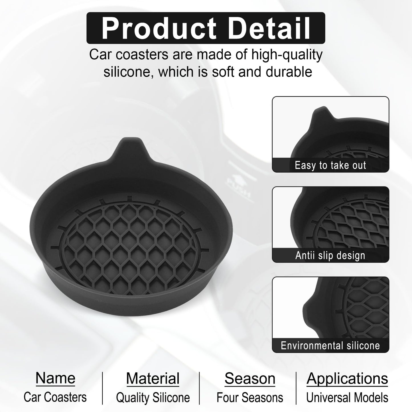 Universal Silicone Car Cup Holder Coaster NonSlip Insert AntiScratch  Silent Cup Pad For Auto Inter 2