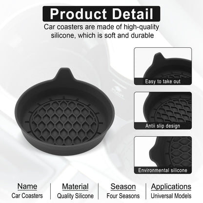 Universal Silicone Car Cup Holder Coaster NonSlip Insert AntiScratch  Silent Cup Pad For Auto Inter 2