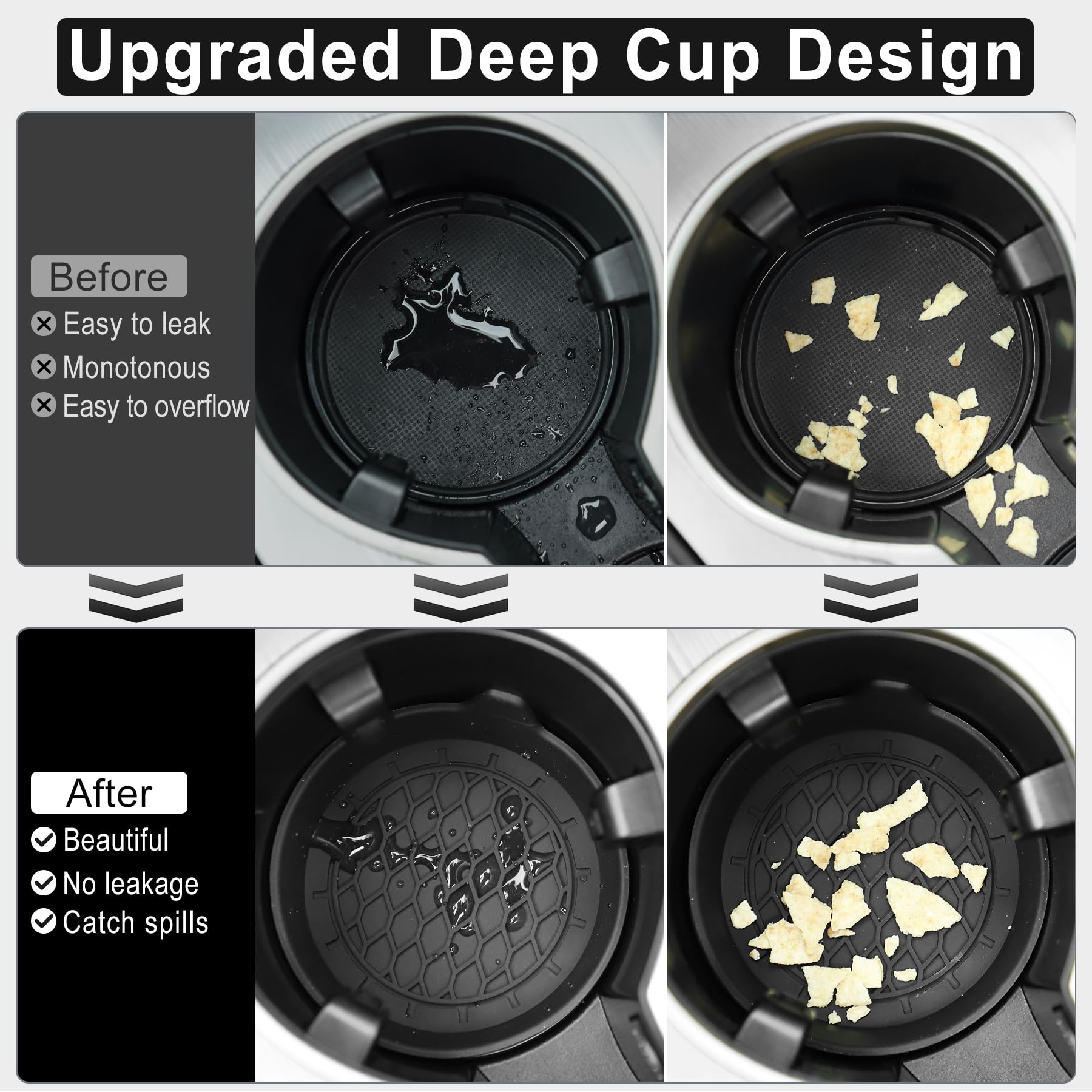Universal Silicone Car Cup Holder Coaster NonSlip Insert AntiScratch  Silent Cup Pad For Auto Inter 4
