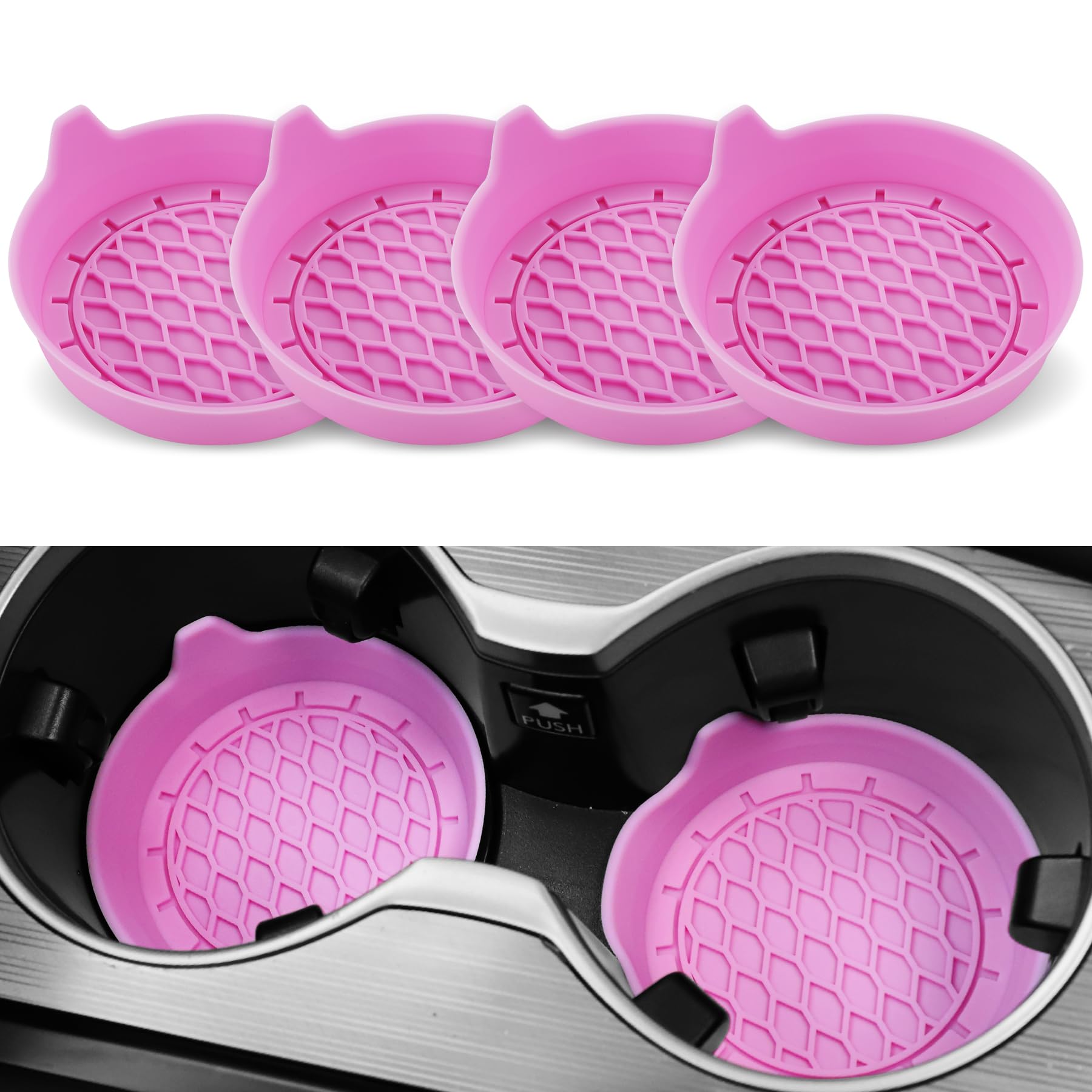 Universal Silicone Car Cup Holder Coaster NonSlip Insert AntiScratch  Silent Cup Pad For Auto Inter 8