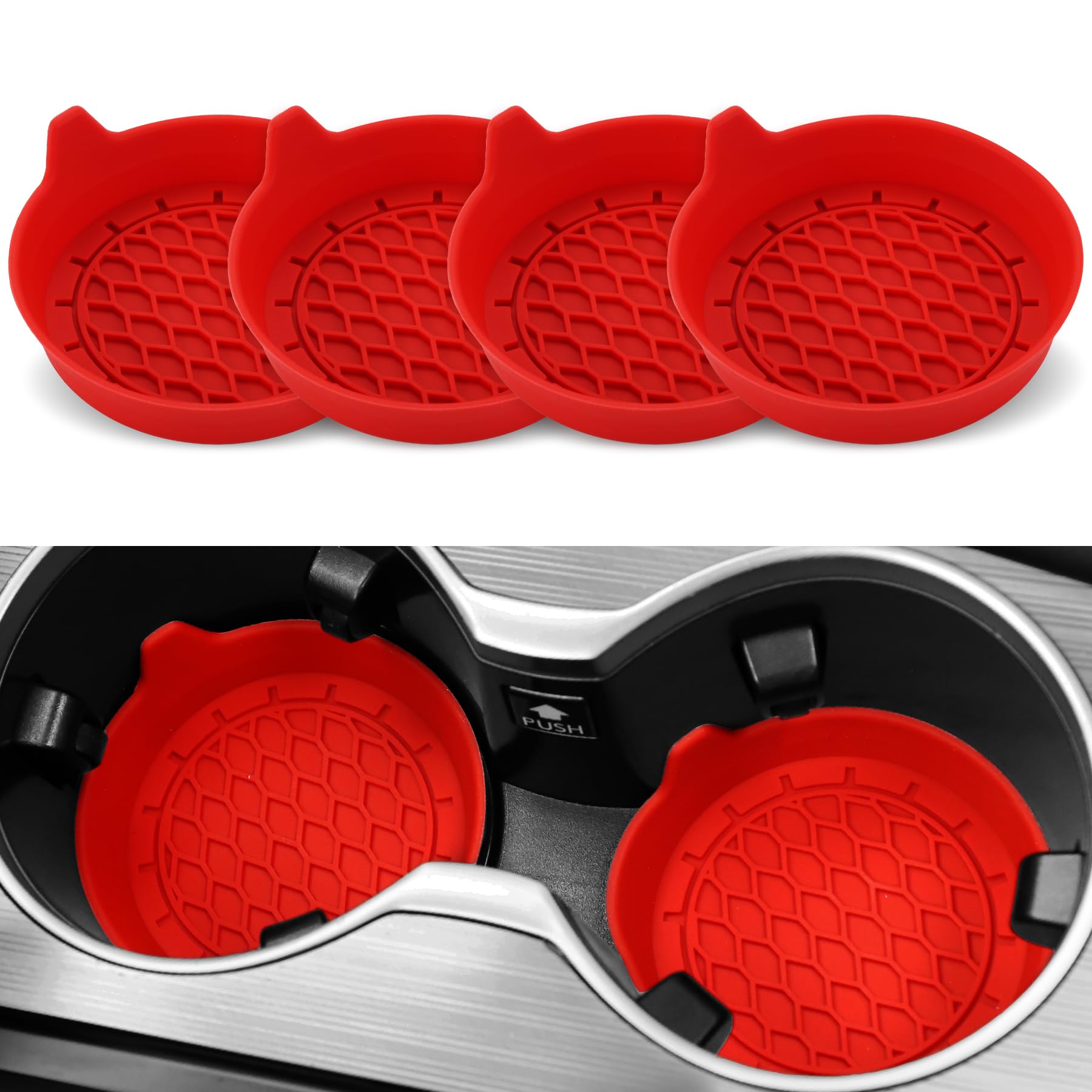 Universal Silicone Car Cup Holder Coaster NonSlip Insert AntiScratch  Silent Cup Pad For Auto Inter 13