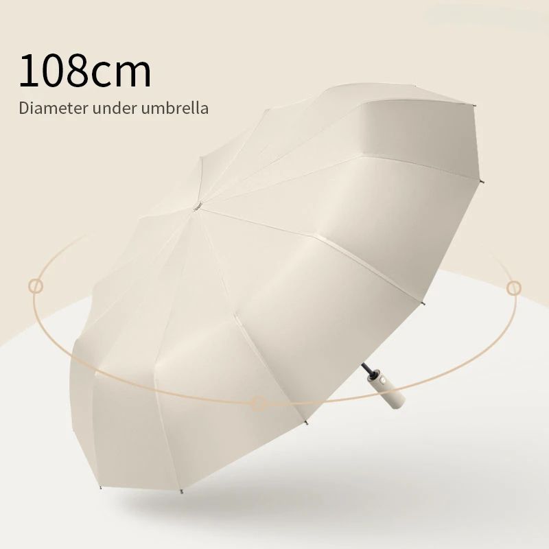 Lightweight Bone Automatic Umbrella Solid Color Large Collapsible Sunshade With UV Protection For R 4