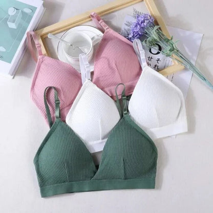 Women Sports Bra Triangle Cup Chest Wrapped Breathable Bra – No Steel Rings & Adjustable Shoulder Strap for Running