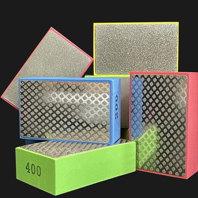 Diamond Hand Polishing Pads, Tile, Glass, Stone & Marble Abrasive Grinding Block Pad, Sanding Disc Polisher Tools