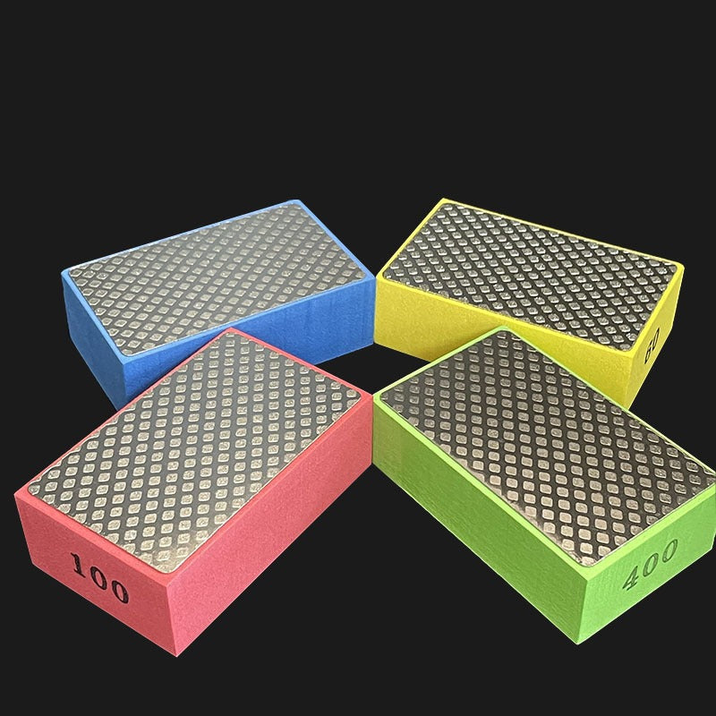 Diamond Hand Polishing Pads, Tile, Glass, Stone & Marble Abrasive Grinding Block Pad, Sanding Disc Polisher Tools